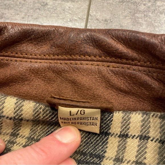 Columbia Long Leather Jacket Zip Up Flannel Lined - Picture 3 of 11